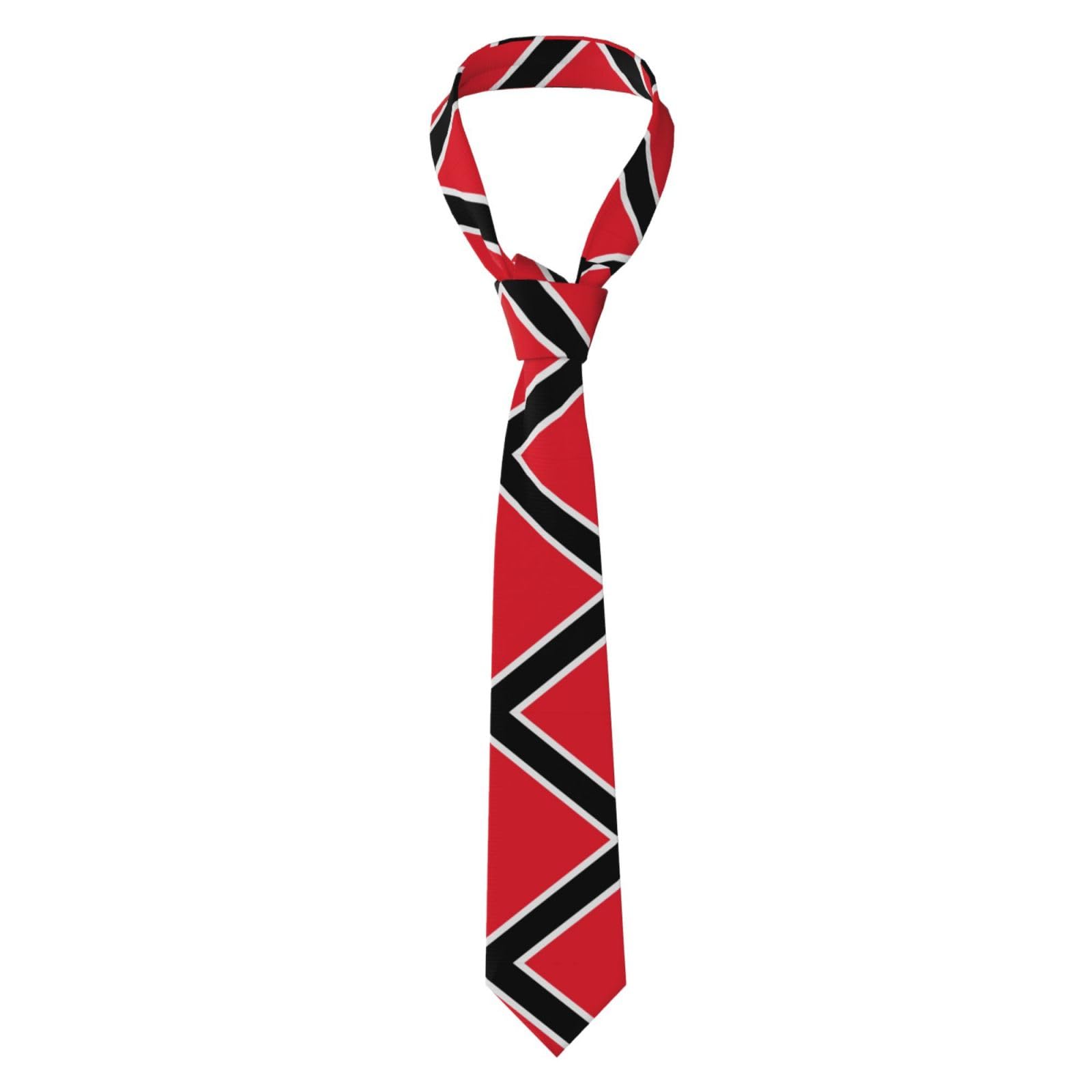 Ggsdaf Unisex Black Flag Of Trinidad And Tobago Printed Men's Ties For Business And Casual Use
