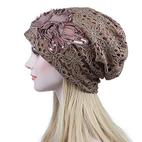 Uniwigs cotton lace chemo hats for hair loss, 4 colors beanie che…