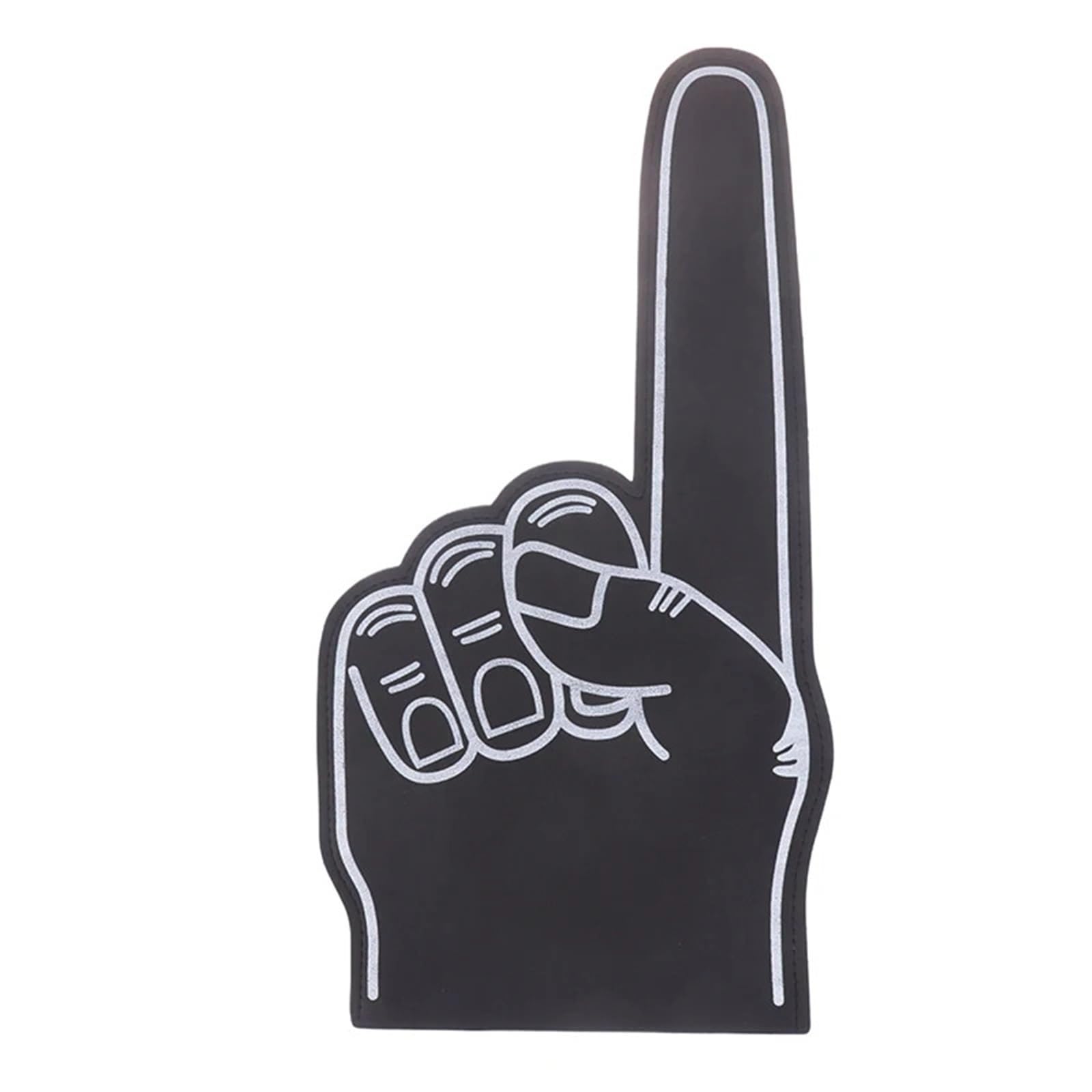 2pcs Finger Foams Sports Cheerleading Party Hand Props Noise Makers Giant Hands Favors Cheering Palm for Parties Celebration(Black)