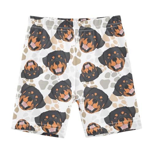 JHKKU Girls Rottweiler Dog Shorts Cotton Cartwheel Bike Kids Biker Under Dress Dance Short Girl Clothes 10Y