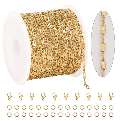 KYUNHOO 16.4 Feet Gold Plated Jewelry Chain