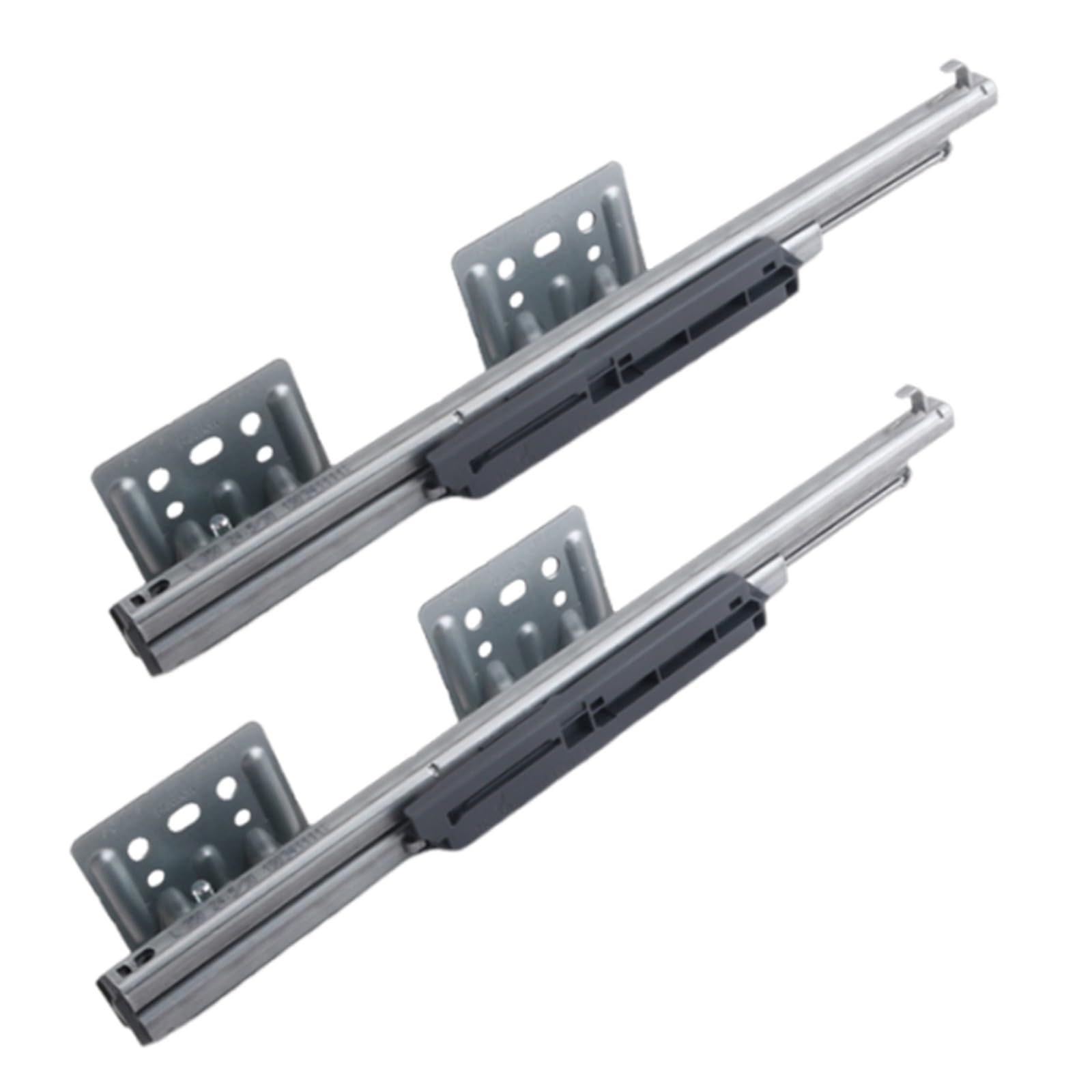 2 PCS Guías De Cajón, Rieles para Cajones, con Cierre Suave, 3 Pliegues Guias Telescopicas para Cajones, Extensión Completa Muebles Riel Guía, Instalación Inferior(45cm/18in)