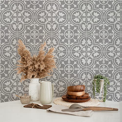 Alwayspon Vinyl Floor Wall Tile Sticker, Non-Slip Sticky Back Tile Decals for Kitchen Bathroom Self-Adhesive Peel and Stick PVC Floor Sticker DIY, Grey, 30cmX15cm X24Pcs Set - Image 3