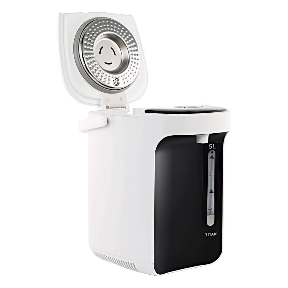 BEM TITAN 2.1: Thermopot 5 Liter Wasserkocher, Heißwasserspender 45-95 °C | Thermoskanne Temperatur einstellbar, Samowar mit Temperatureinstellung Kindersicherung Warmhaltefunktion, Pumpkanne