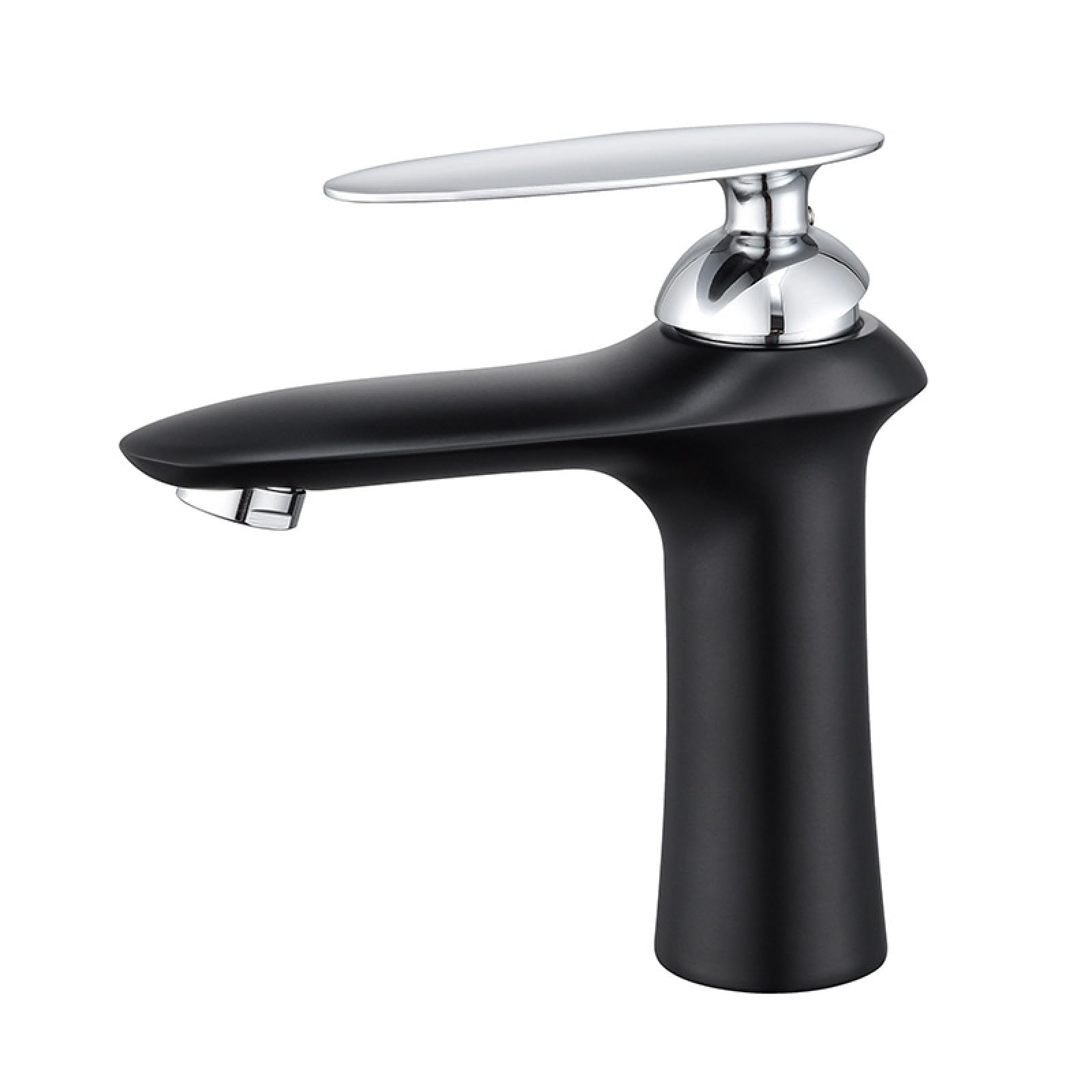 Fanjubei Chrome And Black Washbasin Faucet Bathroom Copper Basin Hot And Cold Faucet, Chrome And Black