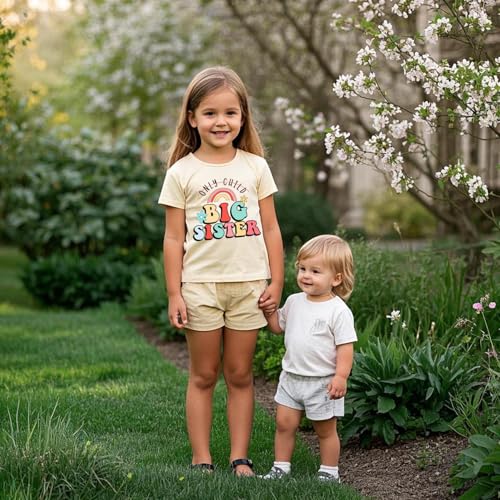 Image of Big Sister Shirt Toddler Shirts Promoted to Big Sister Announcement Big Sis Tees Little Kids Top 2-7T