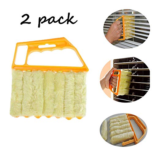 Winnes 2er Pack Reinigungsbürste, Blind Cleaner Shutters Fenster Blind Brush Dust Cleaner Hausreinigungsgeräte mit 7 Lamellen Handheld Haushaltswerkzeug