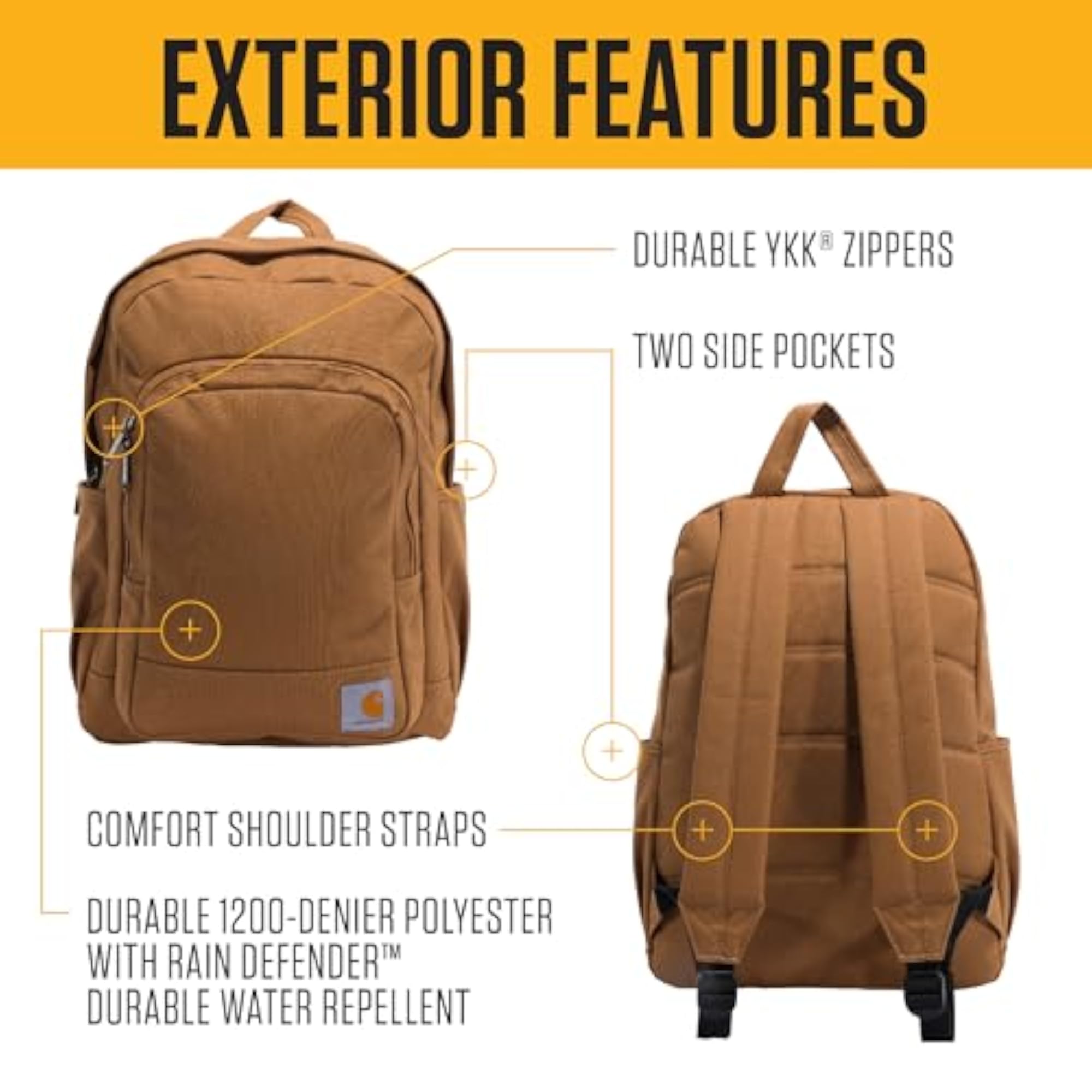Durable 25L Water-Resistant Backpack with Laptop Sleeve