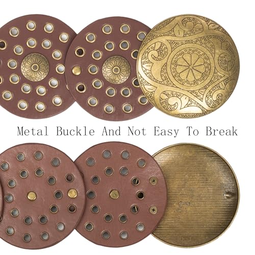 Women Wide Western Disc Belt Cowgirl Boho-Concho Leather Belts for Jeans Dress 6