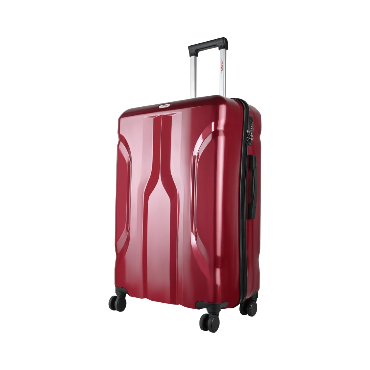 The Bag CoLuxury Plus 55 CM (Cabin) Polycarbonate Lightweight Fashionable Hard Case 8 Silent Wheels TSA Lock Anti Theft Zippers Suitcase/Luggage/Trolley Bag (Maroon)