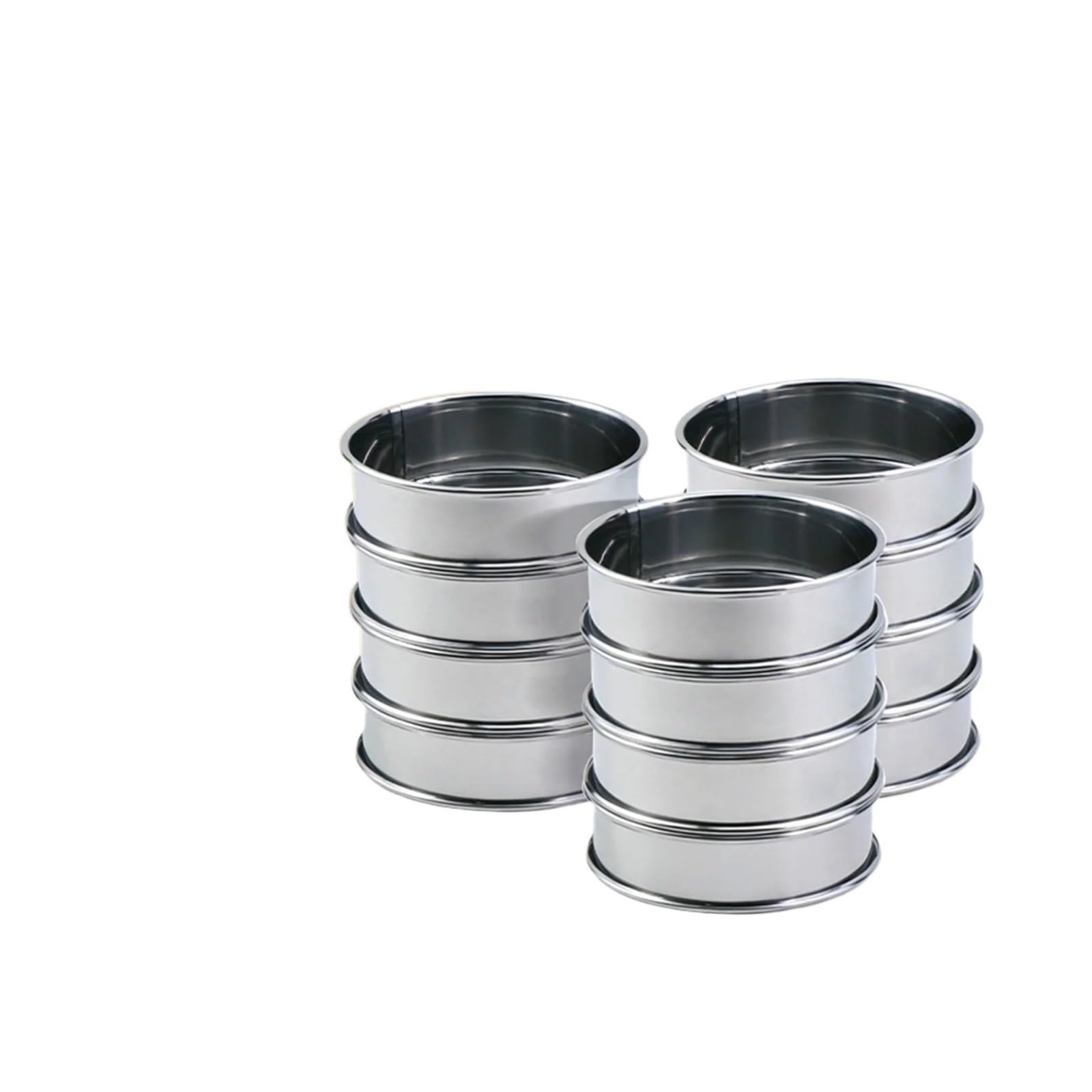 12 Stück Muffin-Tarte-Ringe, doppelt gerollter Ring aus Edelstahl, kompatibel for die Herstellung von Backformen(12PC 10cm)