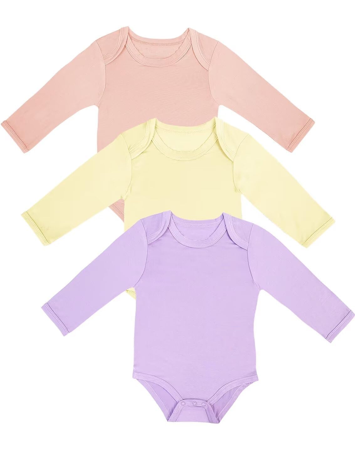 Ekkimy Rayon of Bamboo Baby Bodysuit, Long Sleeve Bodysuits for Boys Girls Infant Soft Clothes 0-24 Months