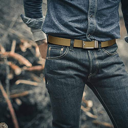 Image of CHAOREN Ratchet Belts for Men, Nylon Web Golf Belt with Automatic Buckle