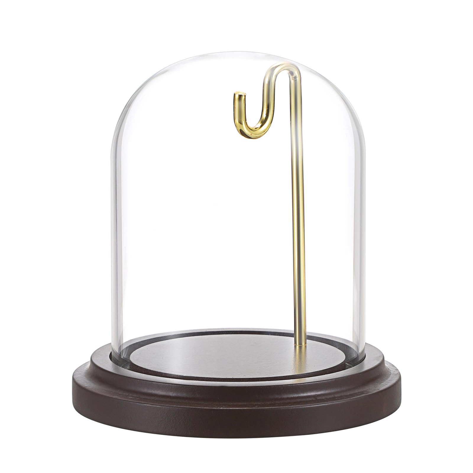 SUMNACON Glass Display Cloche Dome with Hook, Small Pocket Watch Dome Cloche Decorative Clear Display Bell Jar Mini Glass Cover Dome Cloche Watch Showcase with Base