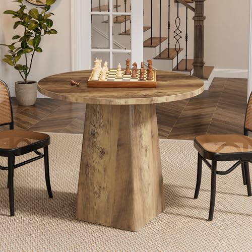 Table de cuisine rustique ronde 80cm pour petit salon convivial