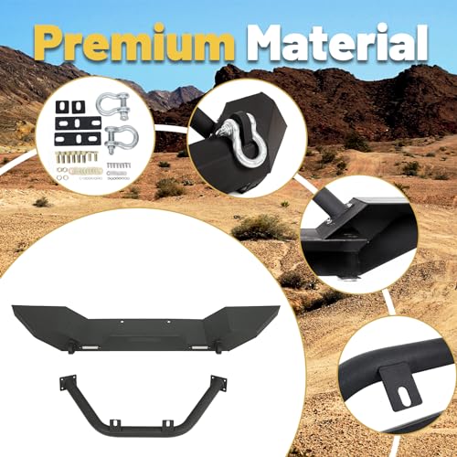 Image of ECOTRIC Front Bumper Compatible with 1987-2006 Jeep Wrangler TJ YJ