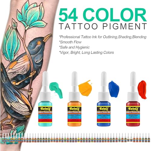Solong Tattoo SB-122 Ink Set 54 Complete Colors Pigment Kit 1/6Oz (5Ml) Tattoo Supply thumb #3