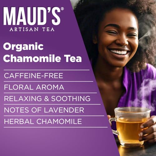 Image of Maud's Organic Chamomile Lavender Tea Pods - 24ct | Gourmet Blended Tea Leaves in Single Serve Tea Pods - Compatible with Keurig Coffee Makers