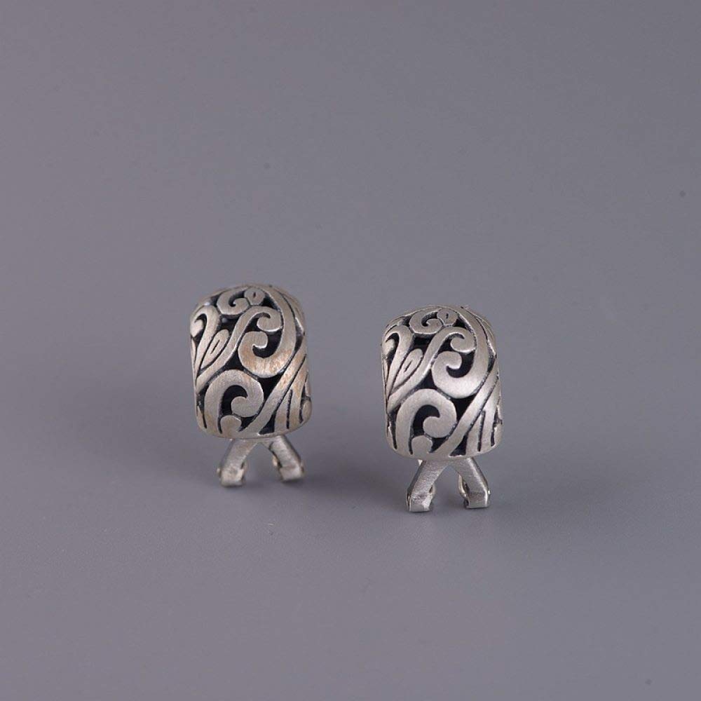 Orecchini Argento Sterling 925 Cerchio,Fascino Etnico Vintage in Argento con Motivo A Vite Traforata, Orecchini Ipoallergenici con Cerniera, Cerchio Fine, Anello Senza Fine, Gioielli per Donne, Uomi