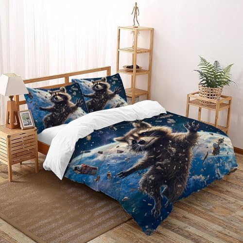 Housse de couette panda 200x200cm pour lit double avec ses deux taies d'oreiller