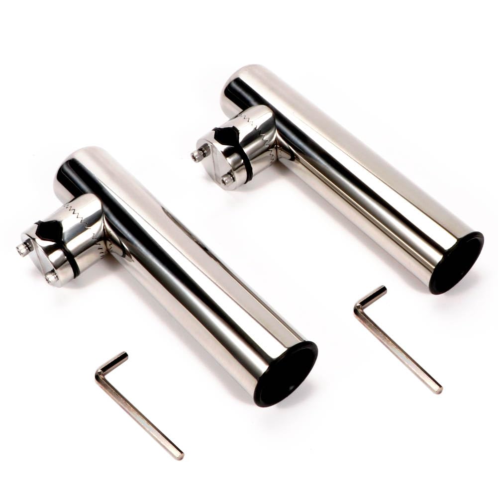 Lot de 2 supports de canne à pêche en acier inoxydable pour rails de 2,2 cm à 2,5 cm