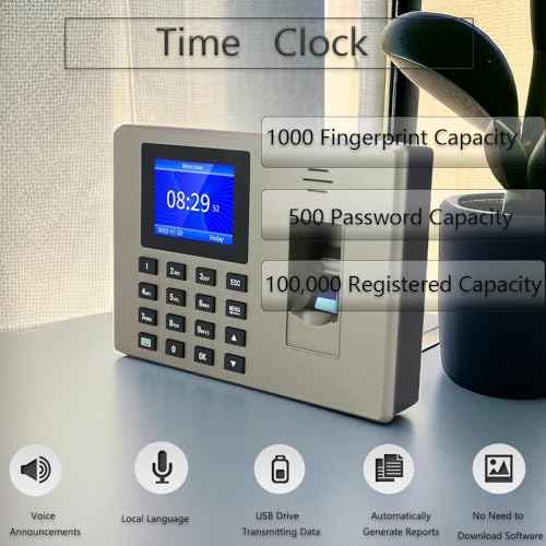 image for MIKONIYA Time Clock,Attendance Machine ​with Fingerprint,Time Clocks