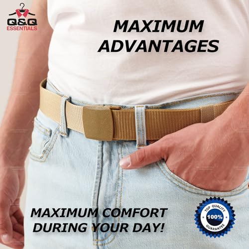 Q&Q ESSENTIALS Mens Belt Nylon Tactical Belts for Men with Quick Release Belt Black - Durable Tactical Belt Men - Metal Free4