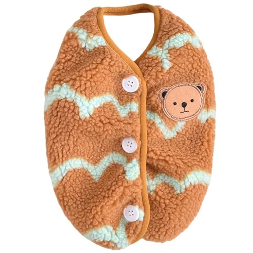 JPETTOかわいい ペット服 秋冬用 犬服 コート ジャケット 背中開き Dカン付き ドッグウェア サンゴフリース もこもこ 犬服 パーカー 柔らかい 猫服 可愛い 防寒 保温 小型犬 中型犬 防寒着25-H22165Wブラウン2XL