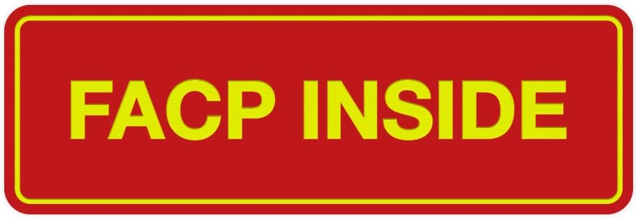 Signs ByLITA Standard FACP Inside Sign | Fire Safety Signage (Red/Yellow) - Medium 1 Pack