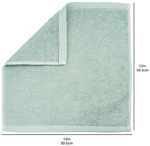 Amazon Basics - Asciugamani in cotone, confezione da 24, Verde Acqua, Blu Ghiaccio, Bianco