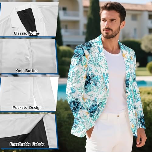 Men's Casual One Button Blazers Lightweight Suit Jacket Sports Coat with Pockets S - 5XL4