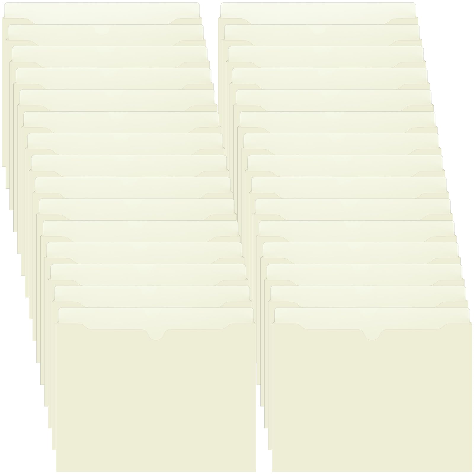 Photo 1 of **BENT** Dunzoom 50 Pack File Jackets Letter Size 2 Inch Beige Expansion Manila Plastic File Folders Expandable Heavy Duty Reinforced Straight Cut Tab Expandable Document Jacket for Office