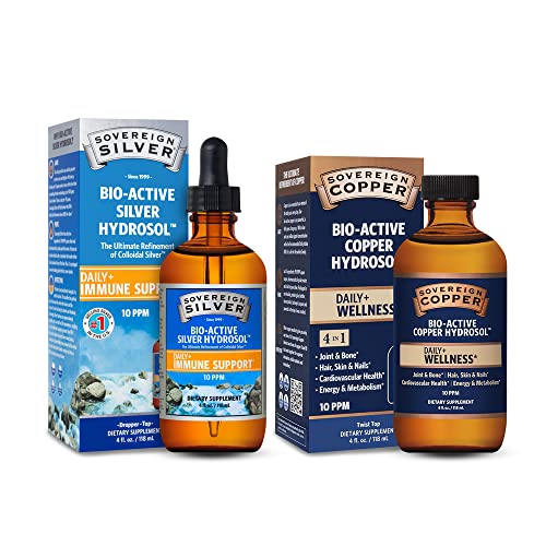 Sovereign Silver 4 Ounce Dropper And Sovereign Copper 4 Ounce Twist Top #TOP10