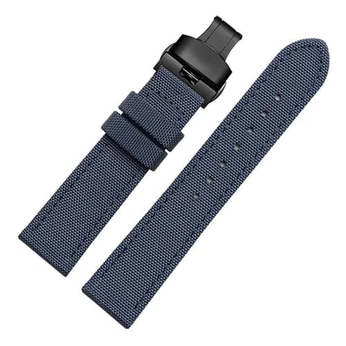 Bracelet montre nylon doublé cuir 18mm à 24mm compatible Citizen et Rolex