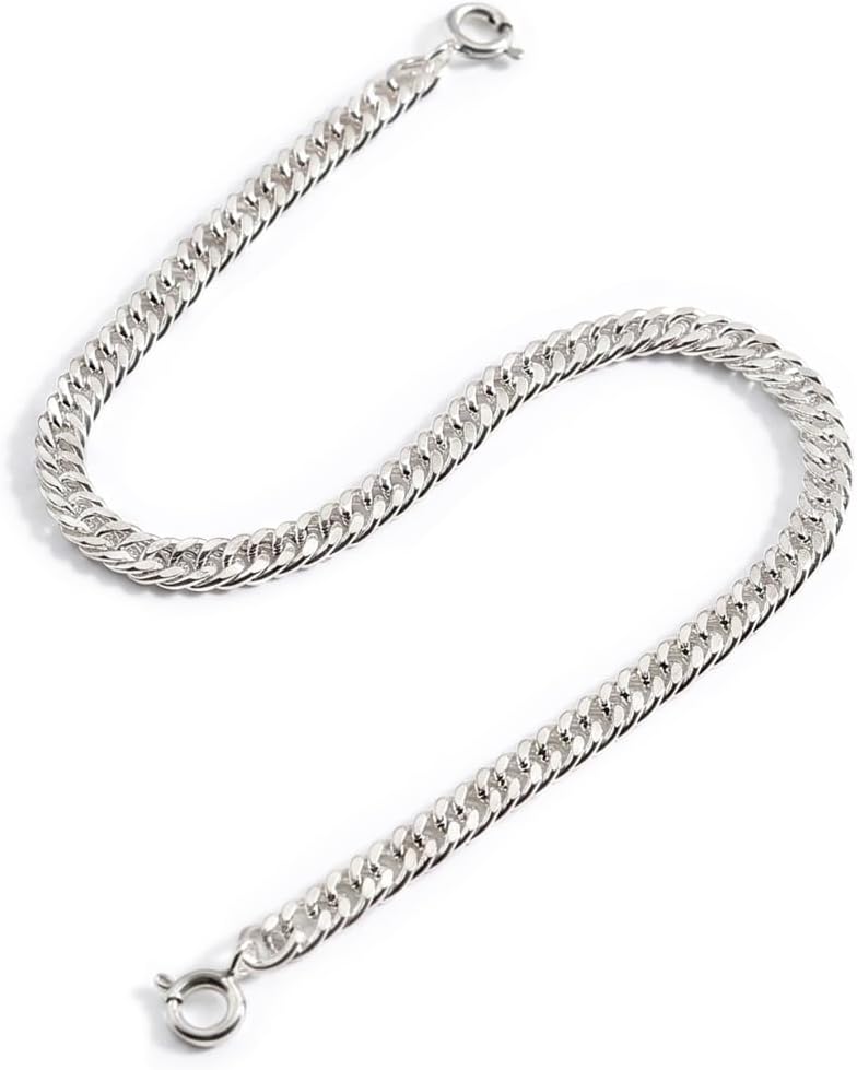 1pc 925 Sterling Silver Jewelry Making Cable Chain Extender Strong Removable Adjustable Extension for Necklace Bracelet (5mm*10cm)