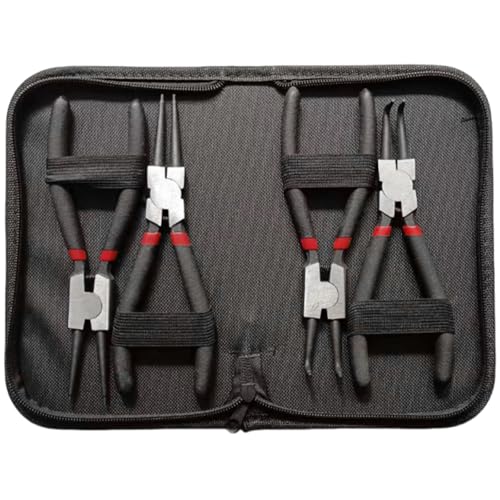 Ksvaye Pinces à Circlips 180mm Anti-dérapantes - Lot de 4 avec Sac de Rangement