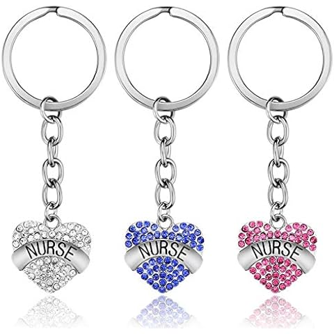 XYBAGS Nurse Keychain Gifts for Women, 3PCS Nursing Key Chain Jewelry, Nurses Appreciation Gift for Birthday Graduation Valentines Appreciation Week Christmas Cover
