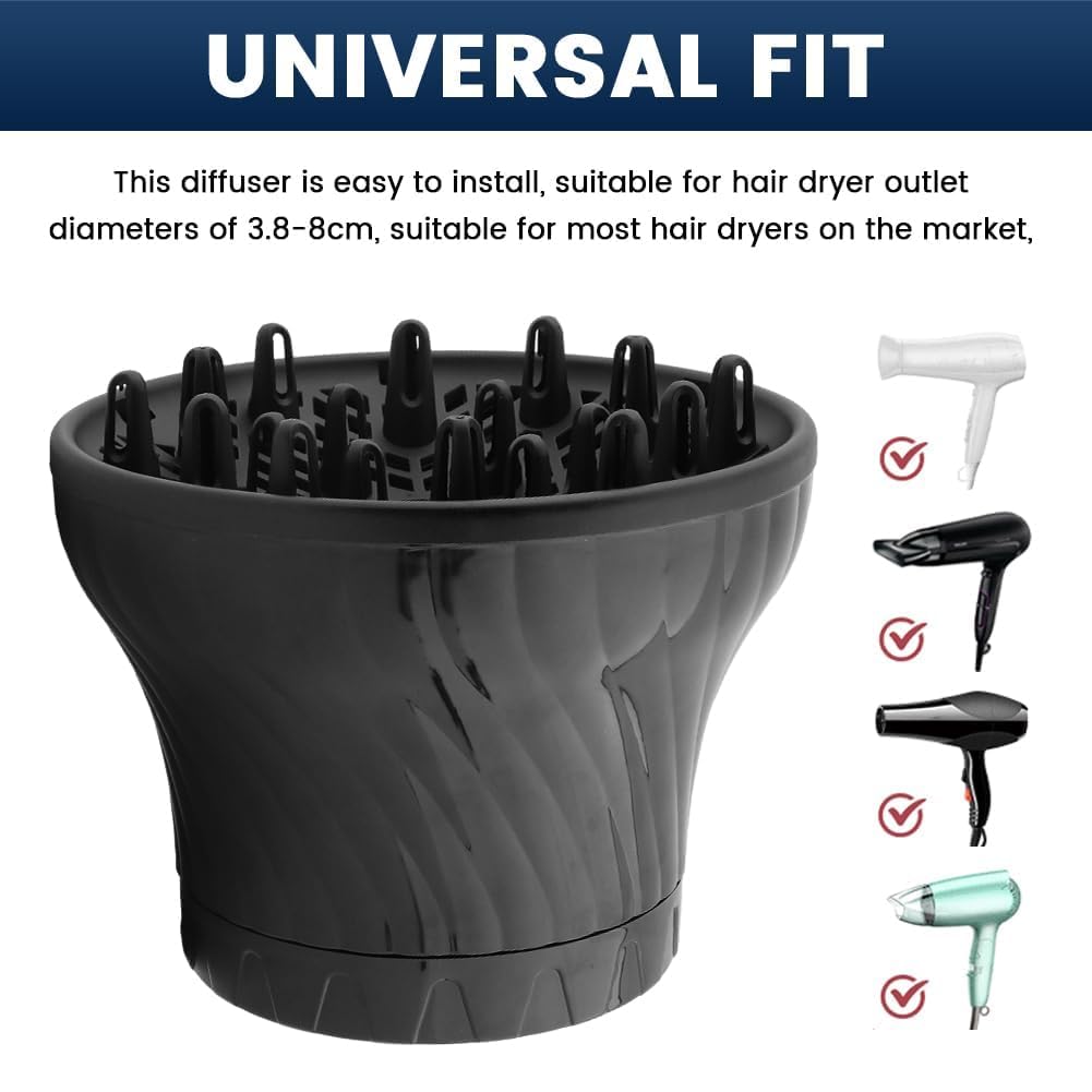 Calyrex Universal Hair Diffuser, Hair Dryer Diffuser Attachment for Curly and Natural Wavy Hair, Professional Blow Dryer Diffuser, Adjustable from 1.38 inch to 1.97 inch - Image 6 thumbnail