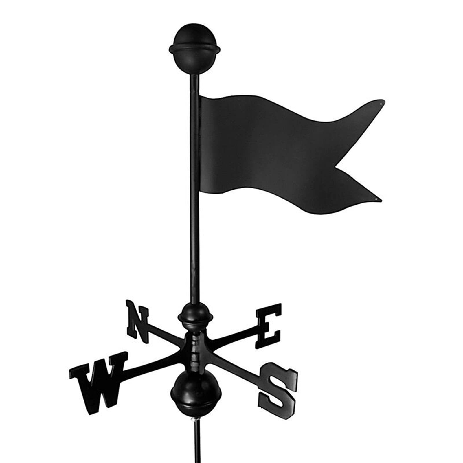 WIQUYBML Frame Weathervane Stainless Steel Wind Vane with Mounting Bracket Direction Indicator Weather Weathercock/Flags/50 * 35Cm