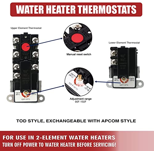 Ewh-04 Electric Water Heater Tune-Up Kit With Element Wrench, Upper & Lower Heater Thermostat And Protective Cover, 2X Heater Elements - 4500W/240V, 1 X Element Wrench, Water Heater Replacement Parts #TOP4