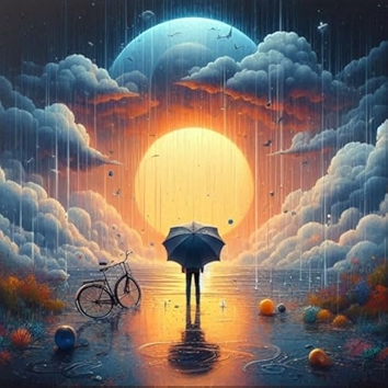 Walking in the Relaxing Rain at Sunset, Background Rain Noise