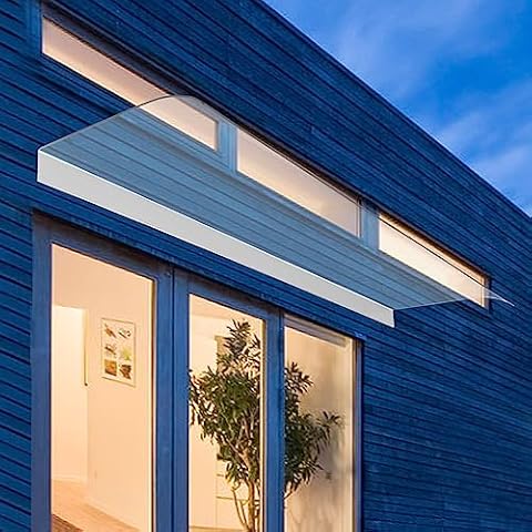 Awning Canopy, UV Rain Snow Protection, Rain Shelter, Thicken Clear Cover Maintenance-Free Awning, Polycarbonate Sheet No Brackets for Front Door/Porch Patio Roof (47.2" x 15.75") Cover