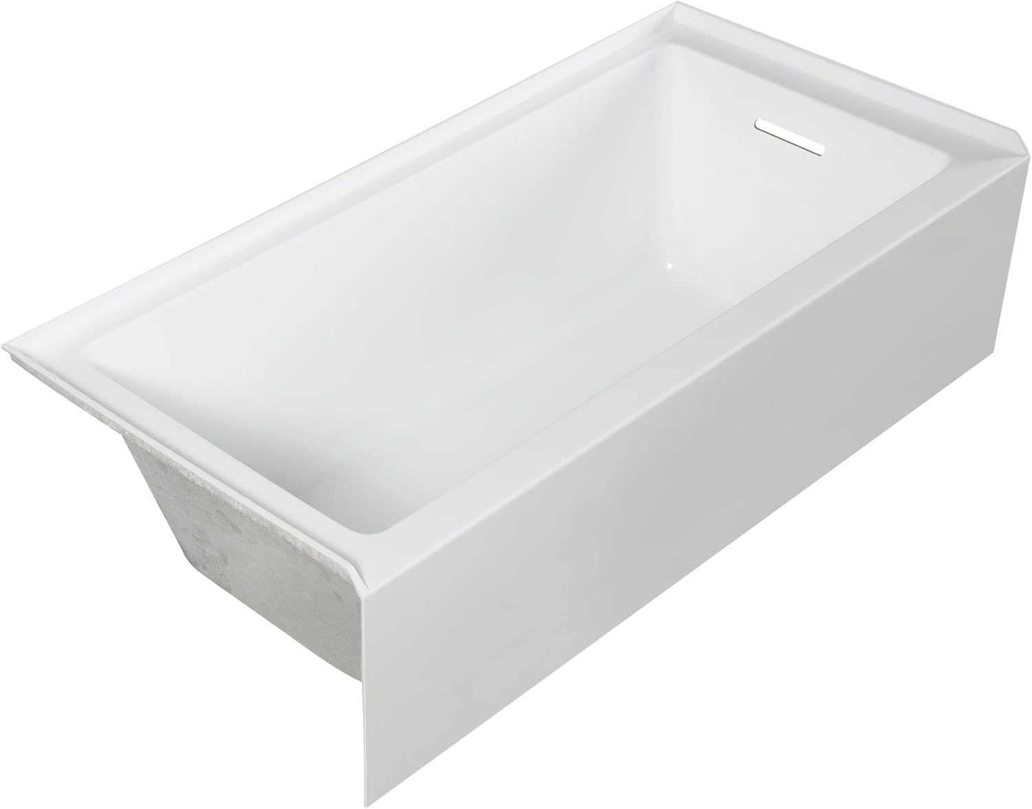 Transolid Unity 60 x 32 x 15 in. Acrylic Alcove Bathtub with Right-Hand Drain, White