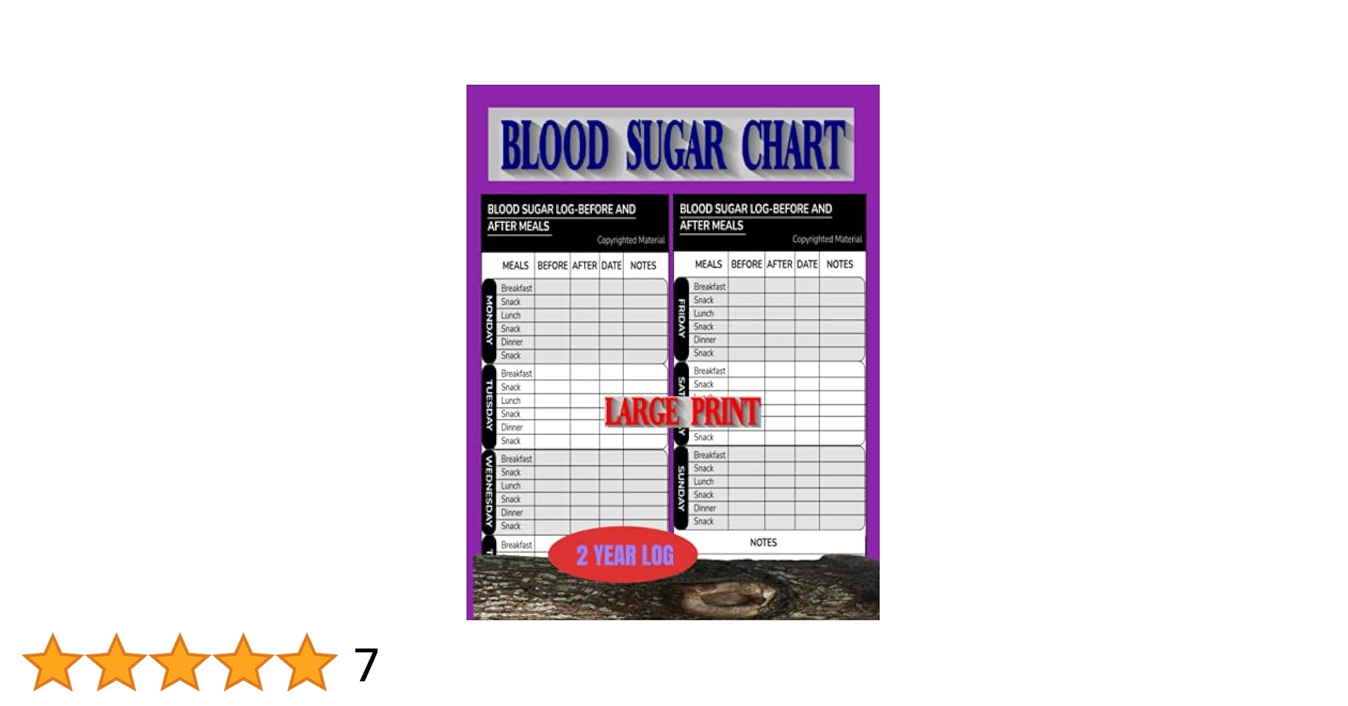 Blood Sugar Chart: Large Print, Keep Track Of Your Diabetes Blood Sugar Levels, 2 Year Blood Sugar Testing Chart, Big 8.5 X 11 Inch Book, 108 Pages, ... Type 2 Diabetes Chart, for Free Printable Blood Sugar Charts