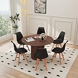 Chaise - Les coussins d'assise sont en similicuir et éponge pour un confort optimal. Les pieds robustes en hêtre offrent un soutien stable et sont munis d'un patin en feutre pour éviter les rayures.