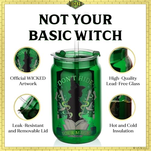 Dragon Glassware x Wicked Glass Cups with Straw, 16 oz Set of 2 - Enchanted by Dragon Glassware - Used condition - Image 5