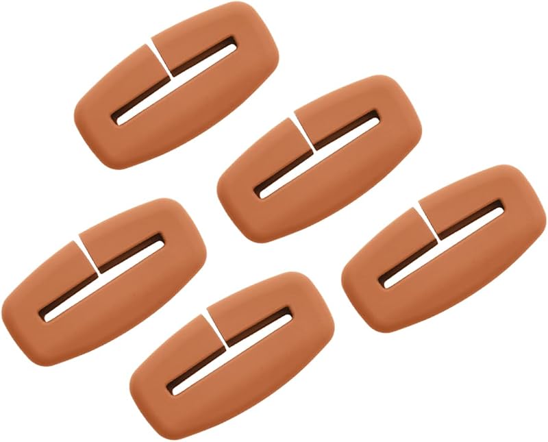 Capa protetora de silicone para fivela do cinto de segurança XBAOPEG marrom-claro – Kit com 5 unidades