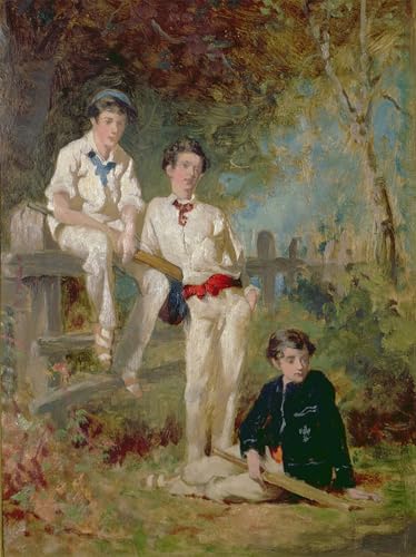 Toile peinture murale Three Young Cricketers de Hicks | Impression haute définition 60x90