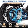 NEECHIPRO 24V 9AH Electric Dirt Bike for Kids, 250W Strong Motor 13.6MPH Fast Speed Electric Retro Off-Road Motorcycle, Leather Seat Dirt Bike, LED Lights, Air-Filled Tires, Black #1