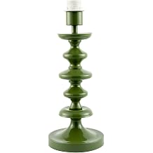 Happy Homewares Modern Olive Green Gloss Table Lamp Base with Chic Round Step Design | 37cm x 15cm | with Clear Cable and Inline Switch [Energy Class C]